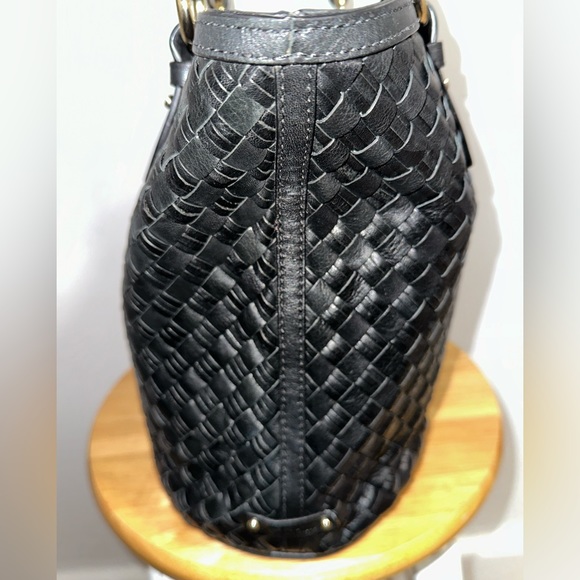 Cole Haan Black Woven Leather shoulder Bag - Picture 3 of 9